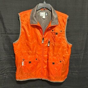 Pineapple Connection orange/grey outer wear meshed  lined Vest / size L